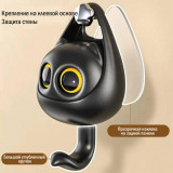 Крючок настенный самоклеящийся котик черный